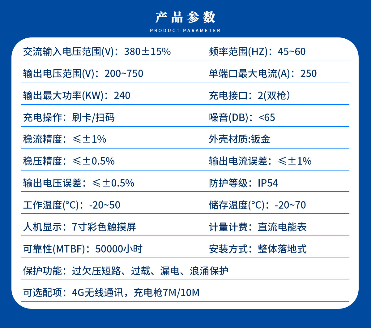 忻昱能源-新能源电动汽车充电桩-240KW分体式直流快充
