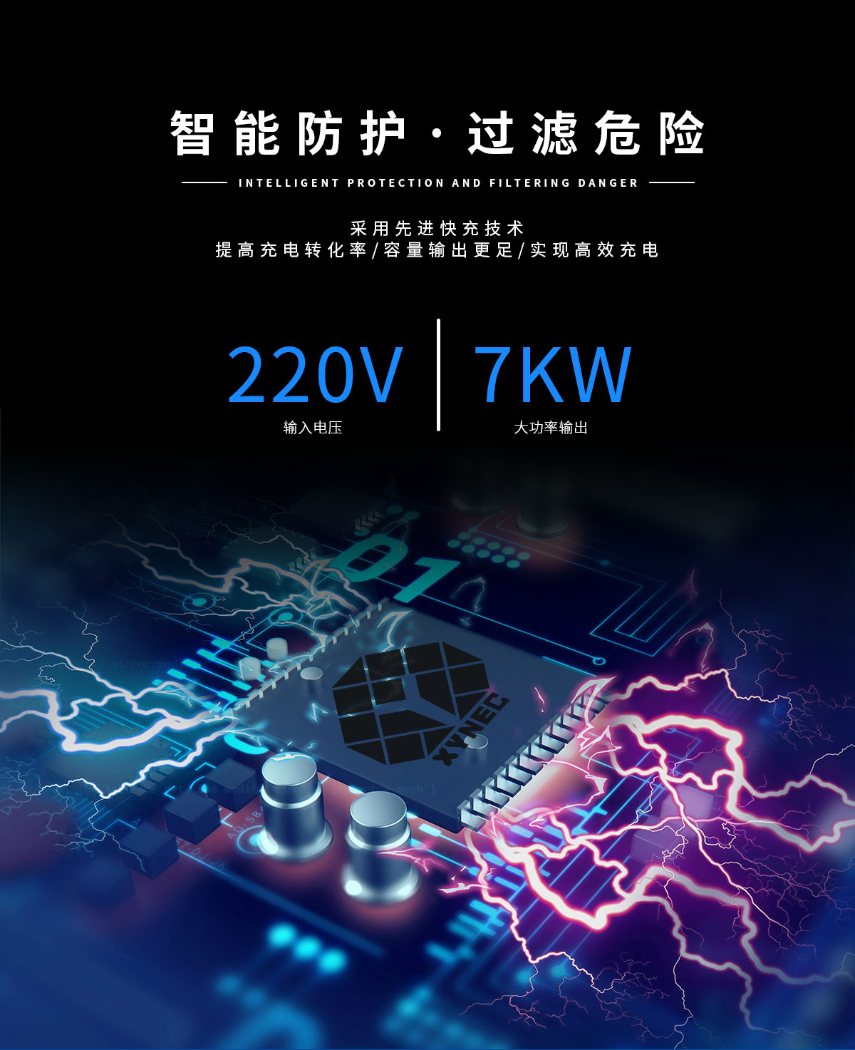 忻昱能源-新能源电动汽车充电桩-7KW立柱式交流慢充